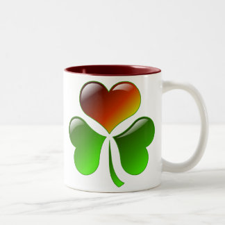 Shamrock Heart Two-Tone Coffee Mug