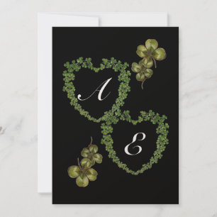 SHAMROCK HEARTS MONOGRAM champagne Announcement
