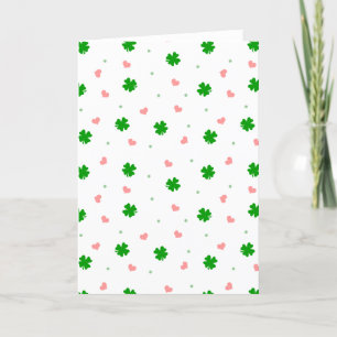 Shamrock Hearts Polka Dots Blank Note Card