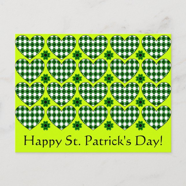 Shamrock Hearts Postcard (Front)