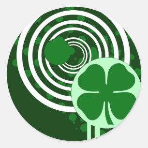 shamrock hi-fi bubbles classic round sticker