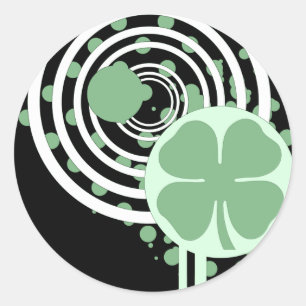shamrock hi-fi bubbles classic round sticker