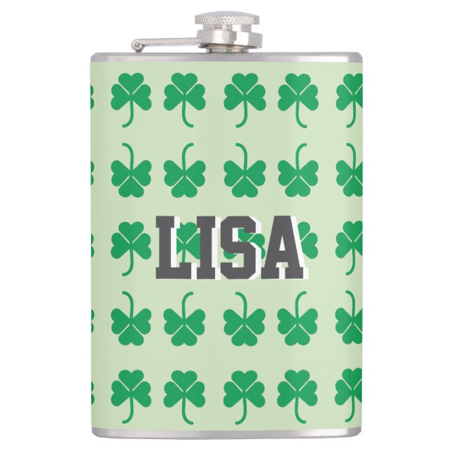 Shamrock Hip Flask (Front)