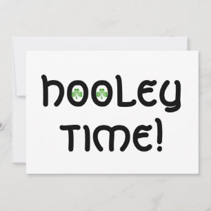 Shamrock 'Hooley Time!'  invitation white