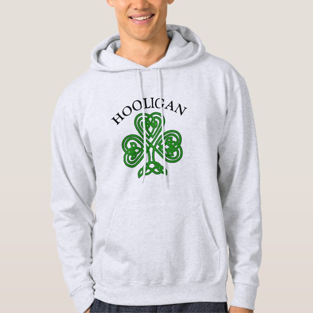 Shamrock Hooligan Funny St. Patrick's Day Hoodie (Front)
