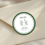 Shamrock Horseshoe Bridal Shower Thank You Classic Round Sticker<br><div class="desc">Add a lucky finishing touch with the Shamrock Horseshoe Bridal Shower Thank You Classic Round Sticker. Featuring delicate shamrock details, a symbolic horseshoe, and fresh green tones, this thank you sticker beautifully complements your Irish-inspired or St. Patrick’s Day bridal shower theme. Perfect for sealing favour bags, decorating honey jars, embellishing...</div>