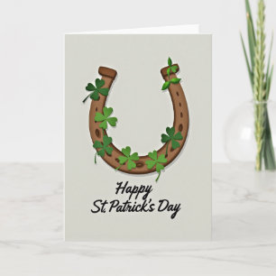 Shamrock Horseshoe Luck Card