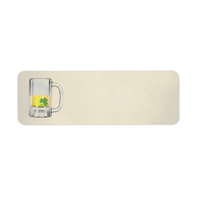 Shamrock in Beer Return Address Label (Front)