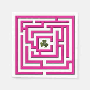 Shamrock in Pink Labyrinth Challenge Napkin