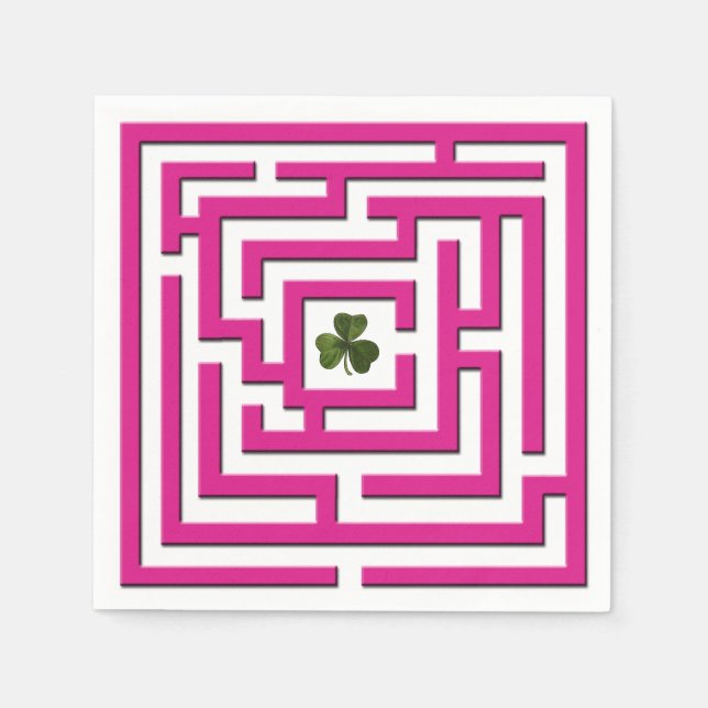 Shamrock in Pink Labyrinth Challenge Napkin (Front)