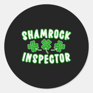 Shamrock Inspector St Patricks Day 2  Classic Round Sticker