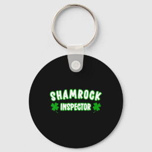 Shamrock Inspector St Patricks Day Key Ring