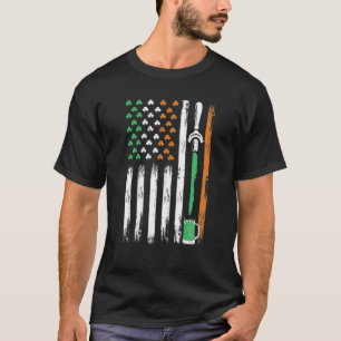 Shamrock Irish American Flag Draft Beer St Patrick T-Shirt