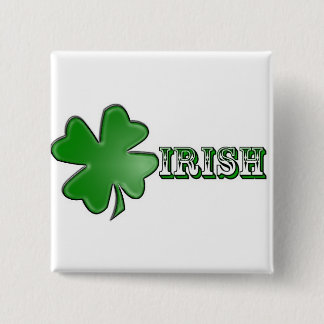 Shamrock Irish Button! 15 Cm Square Badge