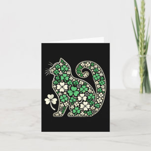 Shamrock Irish Cat Graphic Cat Lovers Saint Patric Card