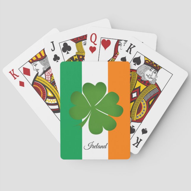 Shamrock, Irish Flag, Ireland Playing Cards Games (Back)