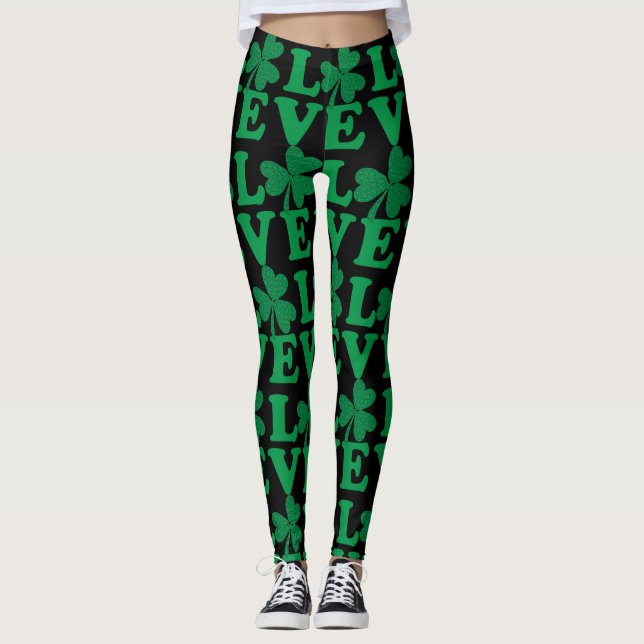 Shamrock Irish Love Leggings (Front)