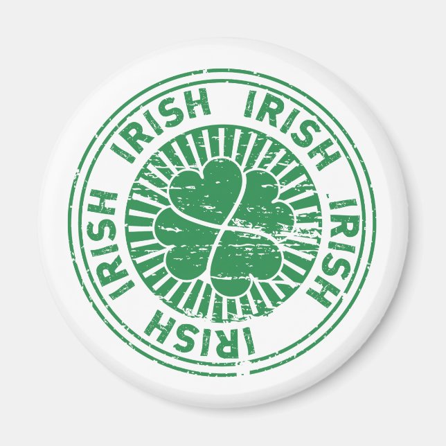 Shamrock Irish Stamp Magnet (Front)