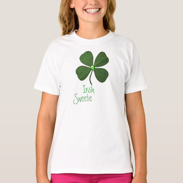 Shamrock Irish Sweetie Cute T-Shirt (Front)