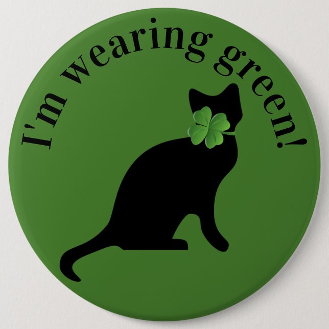 Shamrock Kitty 6 Cm Round Badge (Front)