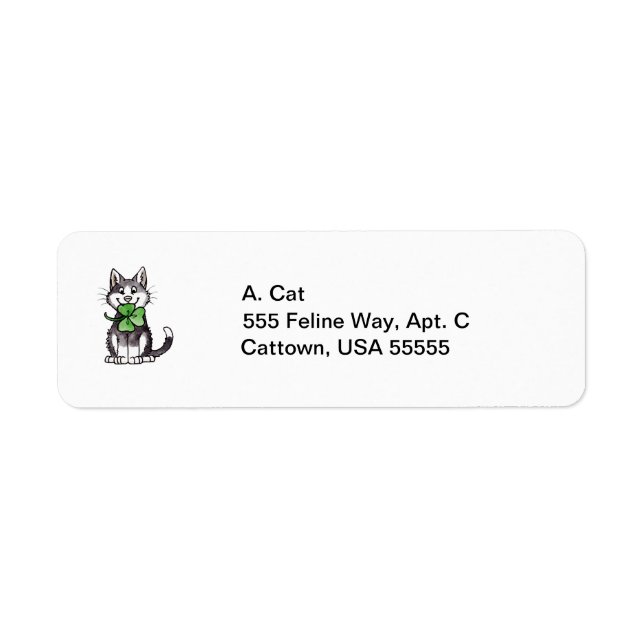 Shamrock Kitty Return Address Label (Front)