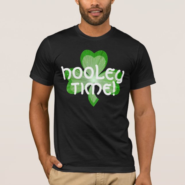 Shamrock large 'Hooley Time!' basic t-shirt black (Front)