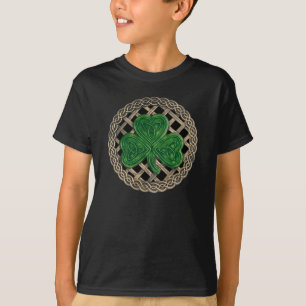 Shamrock Lattice And Celtic Knots On Black Shirt