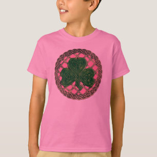 Shamrock Lattice And Celtic Knots On Pink Shirt