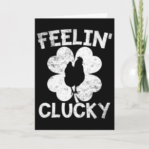 Shamrock Leaf Feelin' Clucky Chicken Lucky St. Pat Card