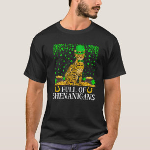Shamrock Leaf Full Of Shenanigans Bengal Cat St Pa T-Shirt