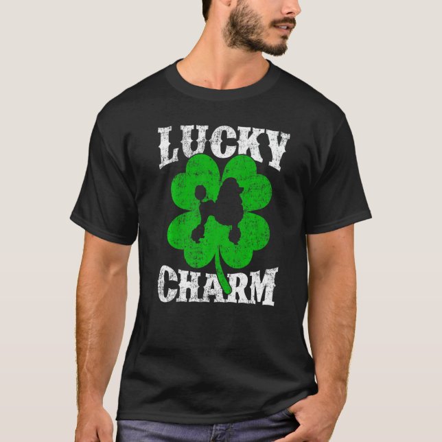 Shamrock Leaf Lucky Charm Toy Poodle Dog St Patric T-Shirt (Front)