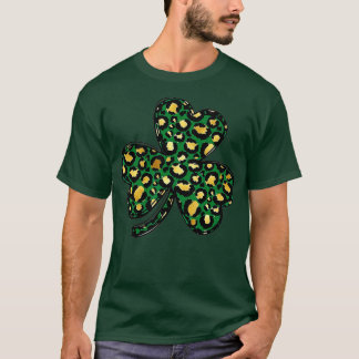 Shamrock Leopard Plaid Cute Lucky Cheetah St Patri T-Shirt