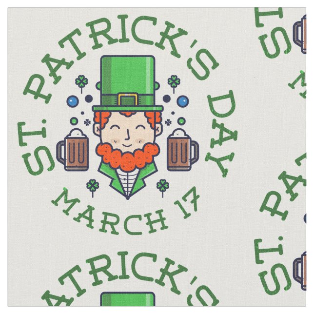 shamrock leprechaun fabric (Close Up)