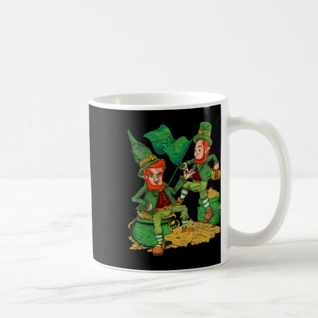 Shamrock Leprechaun Pot Of Gold Ireland St Patrick Coffee Mug (Right)