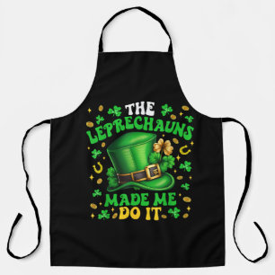Shamrock Leprechauns Made Me Do It St Patricks Day Apron