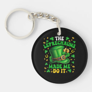 Shamrock Leprechauns Made Me Do It St Patricks Day Key Ring