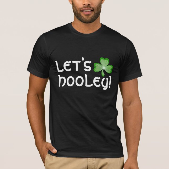Shamrock 'Let's Hooley!' basic t-shirt black (Front)