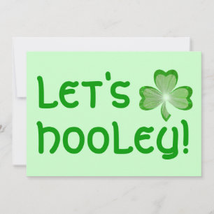 Shamrock 'Let's Hooley' invitation green