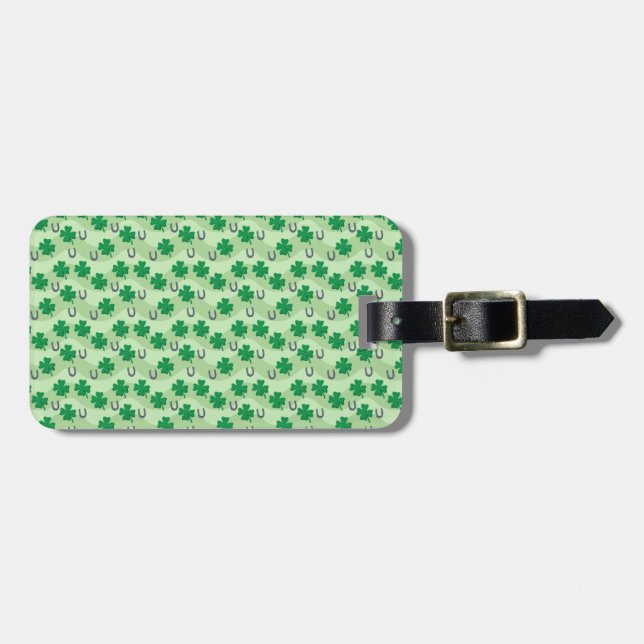 Shamrock Luck Luggage Tag (Front Horizontal)