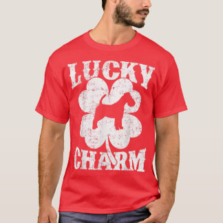 Shamrock Lucky Charm Wire Fo Terrier Dog St Patric T-Shirt