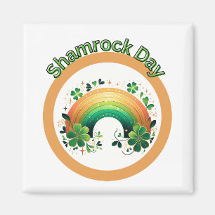 Shamrock Lucky Rainbow St. Patrick's Day Magnet