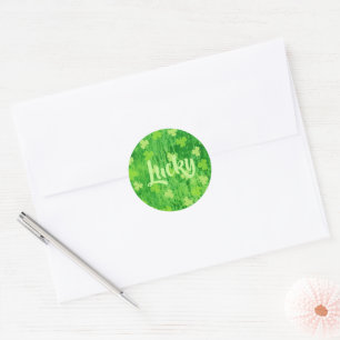 Shamrock - Lucky Round Pinback Button Classic Round Sticker
