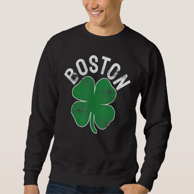 Shamrock Massachusetts Boston ST PATRICKS DAY Iris Sweatshirt (Front)