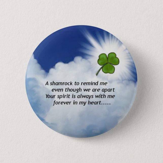 Shamrock Memorial 6 Cm Round Badge (Front)