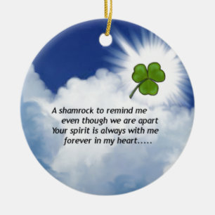 Shamrock Memorial Ceramic Ornament