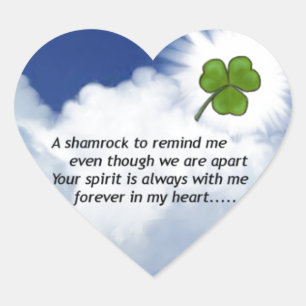 Shamrock Memorial Heart Sticker