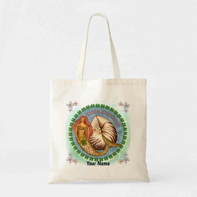 Shamrock Mermaid tote Bag (Front)