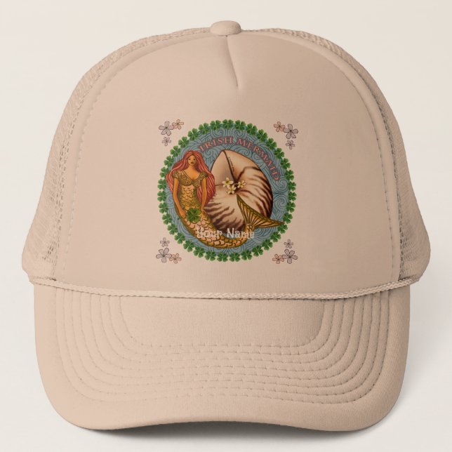Shamrock Mermaid Trucker Hat (Front)