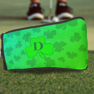 Shamrock Monogram Green Clover Golf Head Cover