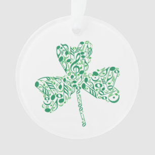  Shamrock Music Notes Ornament